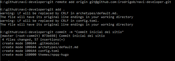 Resultado Git repositorio