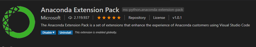 Anaconda Extension Pack